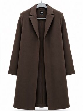 Zara Chocolate Brown Long Trench Coat